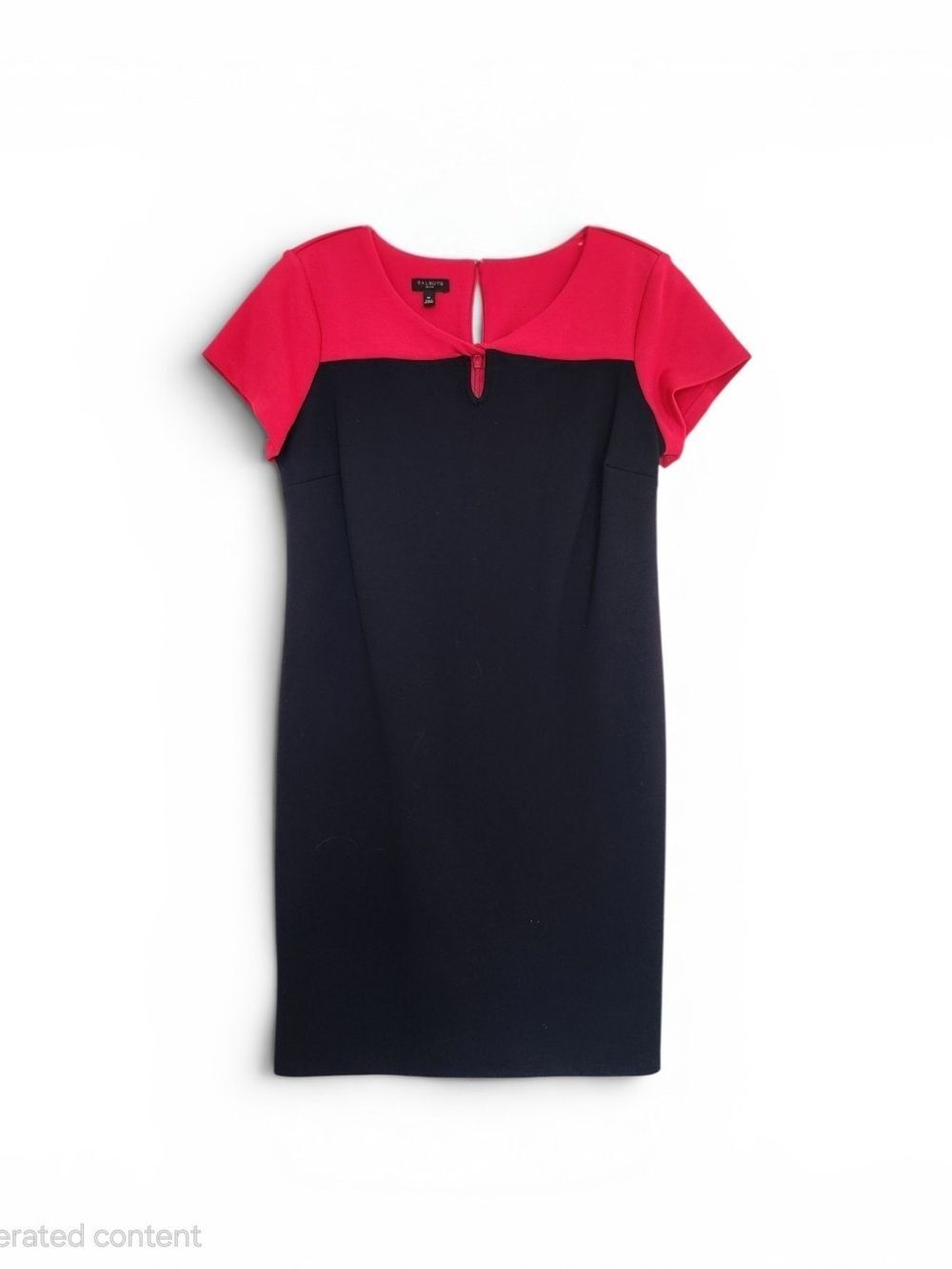 Talbots Navy Blue And Pink Colorblock Sheath Dress Size 8P